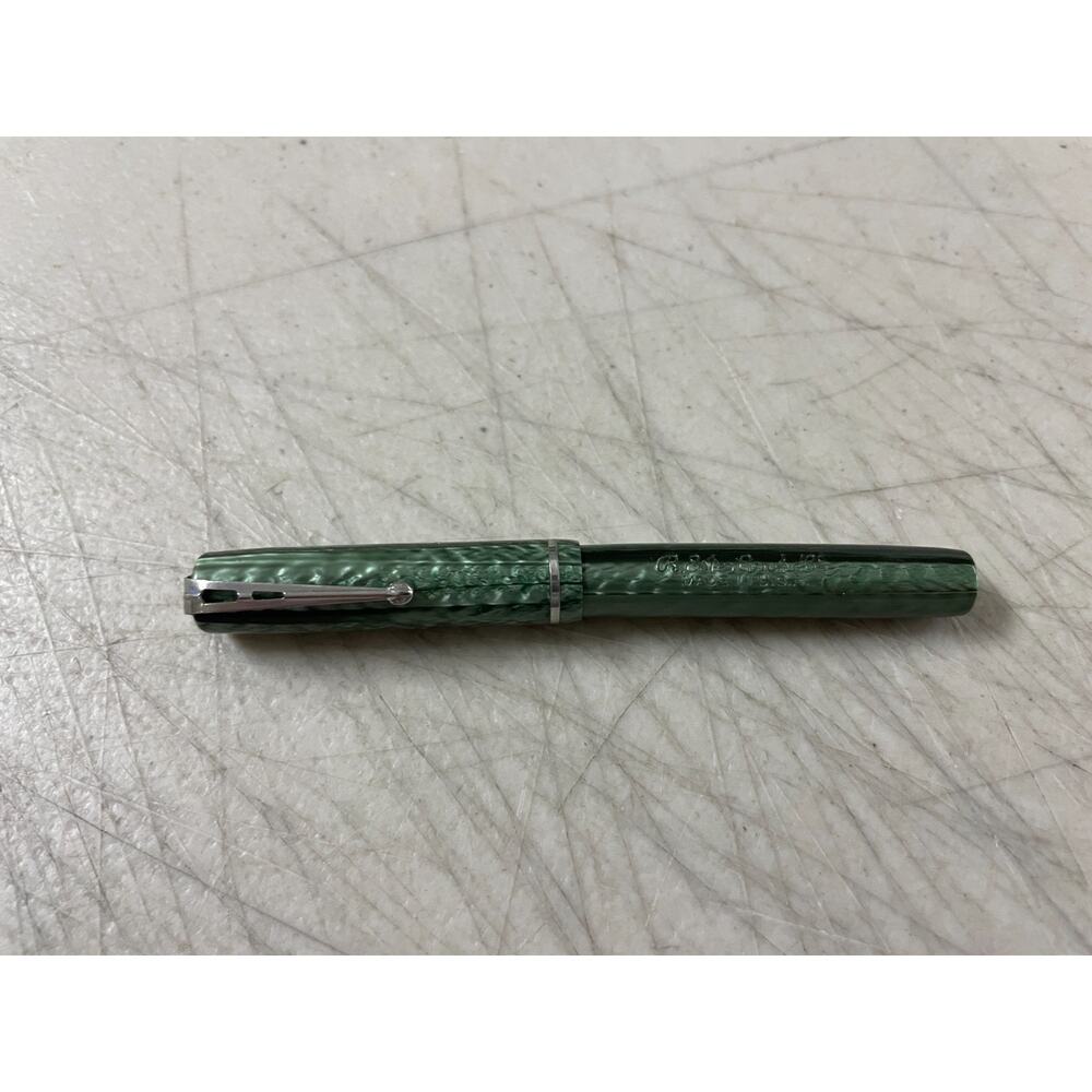 Vintage Esterbrook J Dollar Fountain Pen Green Marbled 1550 Durachrome Steel